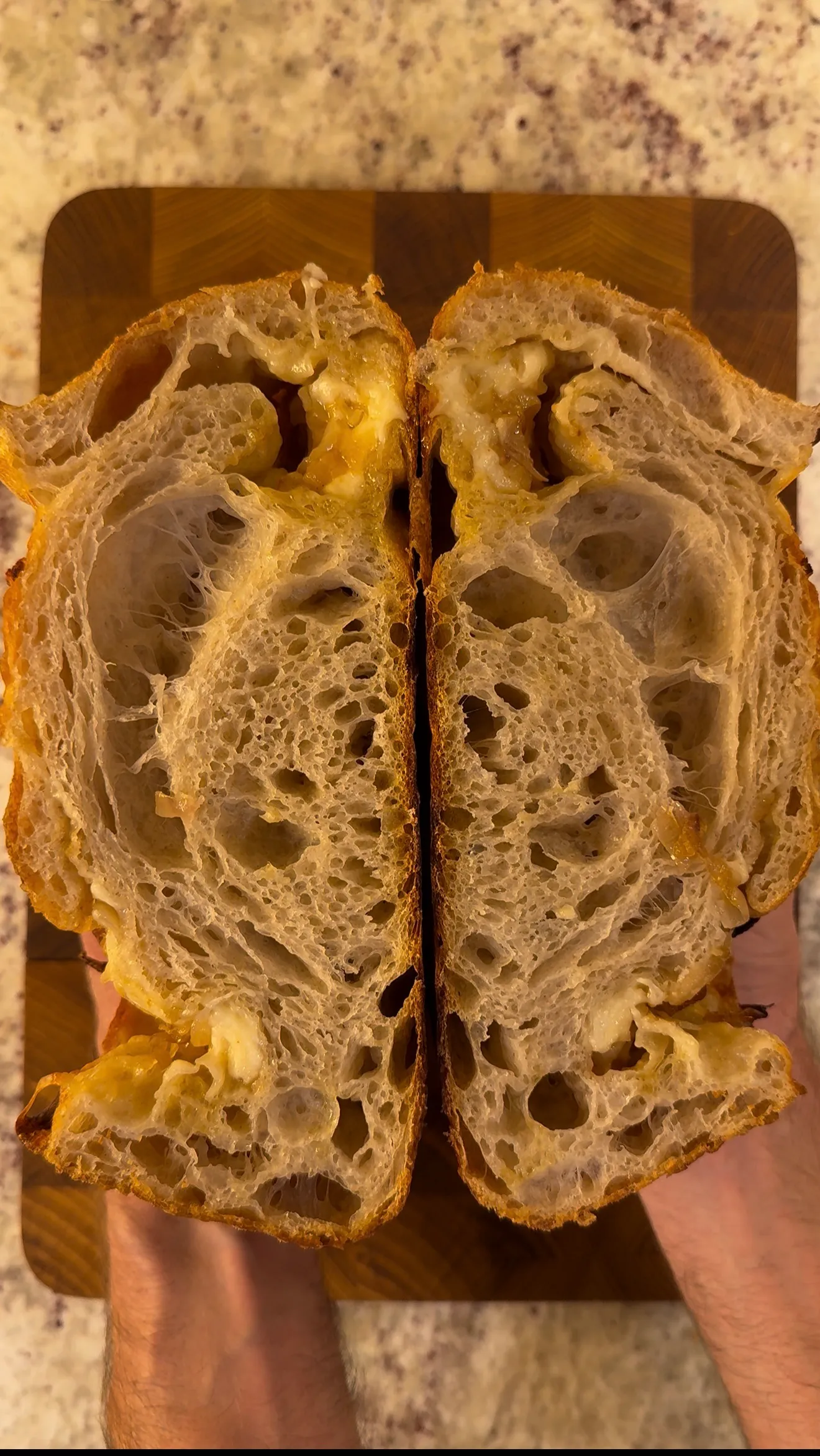Cheddar & Shallot Country Loaf, photographed at scoring